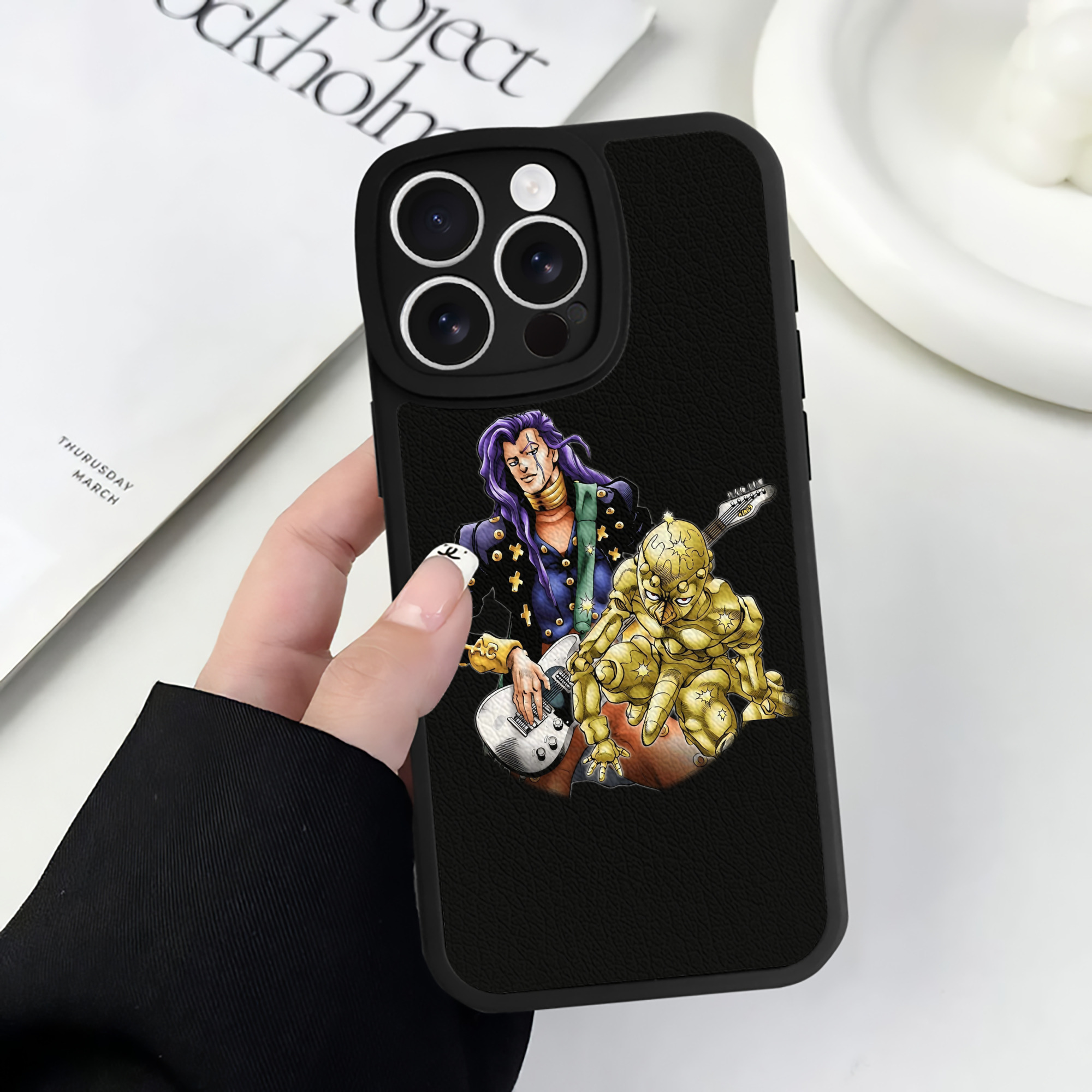 （画像用） ジョジョの奇妙な冒険 おといし あきら JoJo's Bizarre Adventure Akira Otoishi 【iPhone 16シリーズ対応】シリコンスマホケース（レザー調） 材質：シリコン